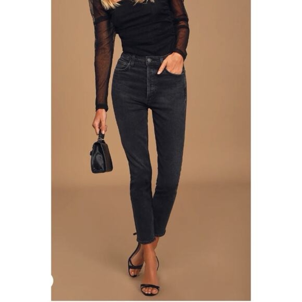 Agolde Nico Charcoal Gray Black Jeans Modern Capsule Denim Straight Leg 26 / 2